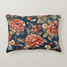 Almofada Decorativa Rosas, Folhas e Flores de Laranja Retro refinados