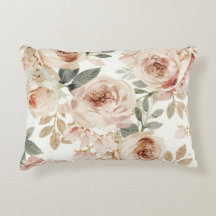 Rosas Rosa Suave Impressão Floral Aquarela Botânic