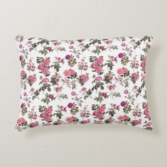Almofada Decorativa Rosas Rosadas Antigas (Frente)