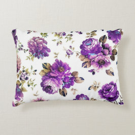 Almofada Decorativa Rosas roxos Travesseiro decorativo de poliéster es