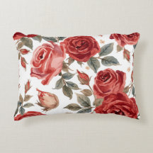 Rosas Vermelhas Aquarela Floral Botânica Pintada