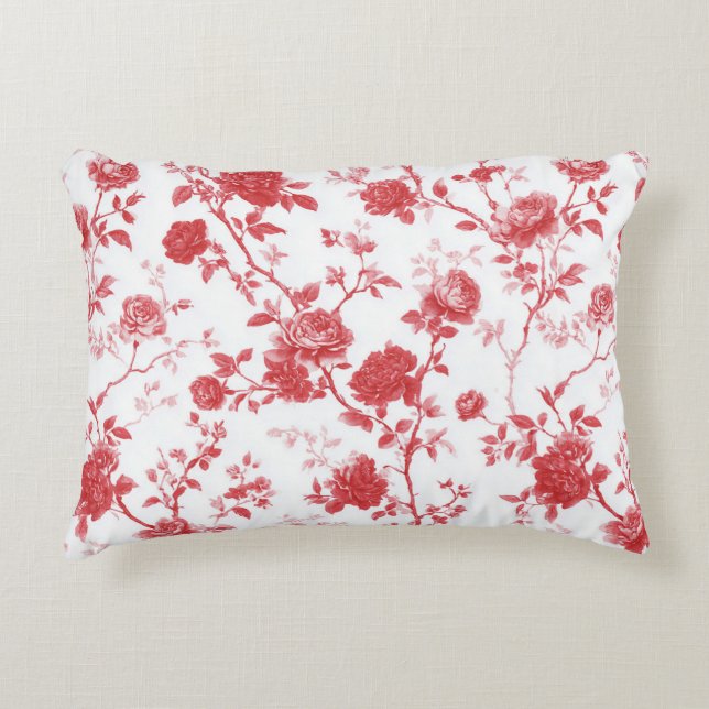 Almofada Decorativa Rosas Vermelhas Floral (Frente)