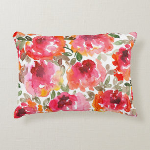 Almofada Decorativa Rosas vermelhas Shabby, padrão perfeito.