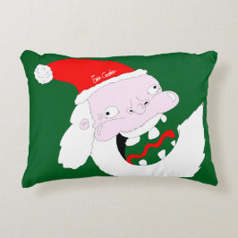 Almofada Decorativa Rosto de desenho bobo do Papai Noel