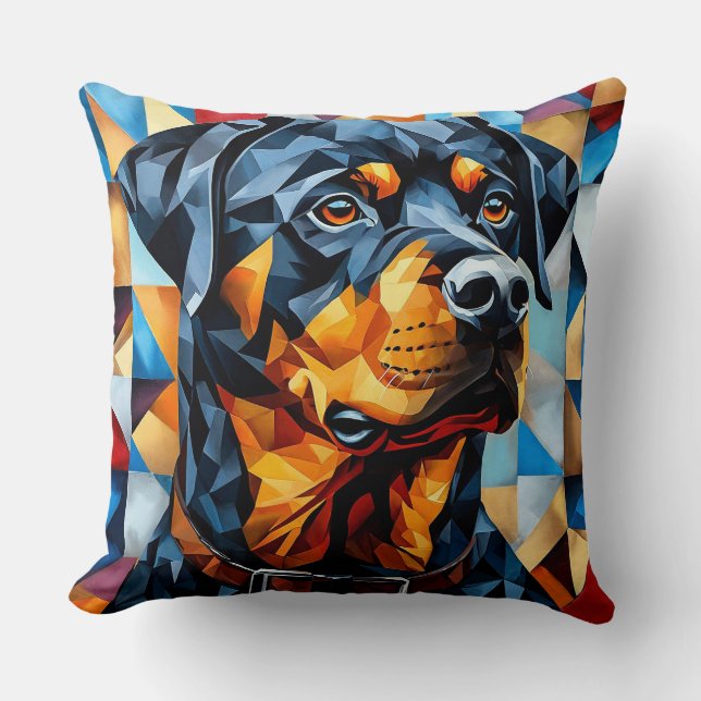 Almofada Decorativa Rottweiler para Amantes de Cãe (Frente)