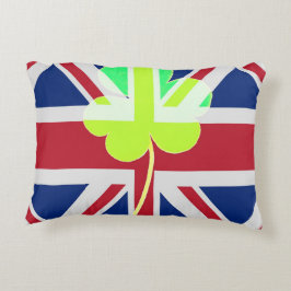 Almofada Decorativa Rua de Clover da Irish British Flag Shamrock, Patr