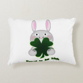 Almofada Decorativa Rua. Patricks Bunny Orgulha ser irlandês Shamrock