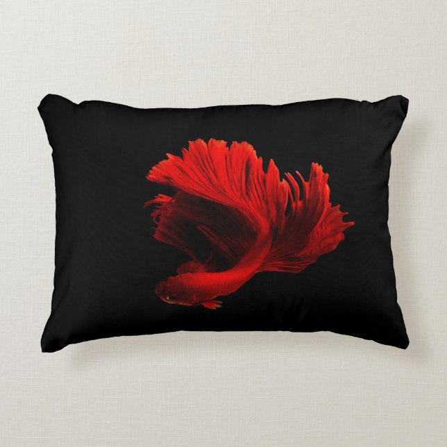 Almofada Decorativa Ruby Red Siamese Fighting Fish (Frente)