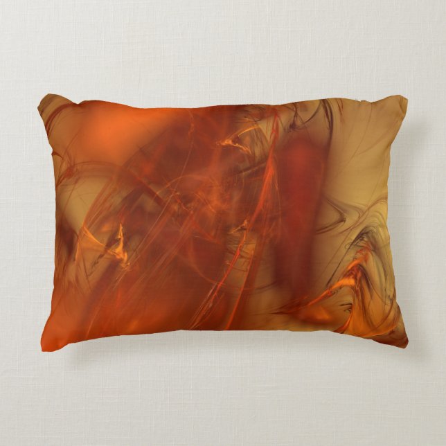 Almofada Decorativa Rust Realm Fractal e Dourado (Frente)