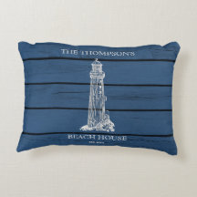 Rustic Blue Wood Sea Lighthouse Beach House