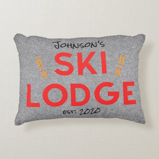 Almofada Decorativa Rustic Ski Lodge Personalizado (Frente)