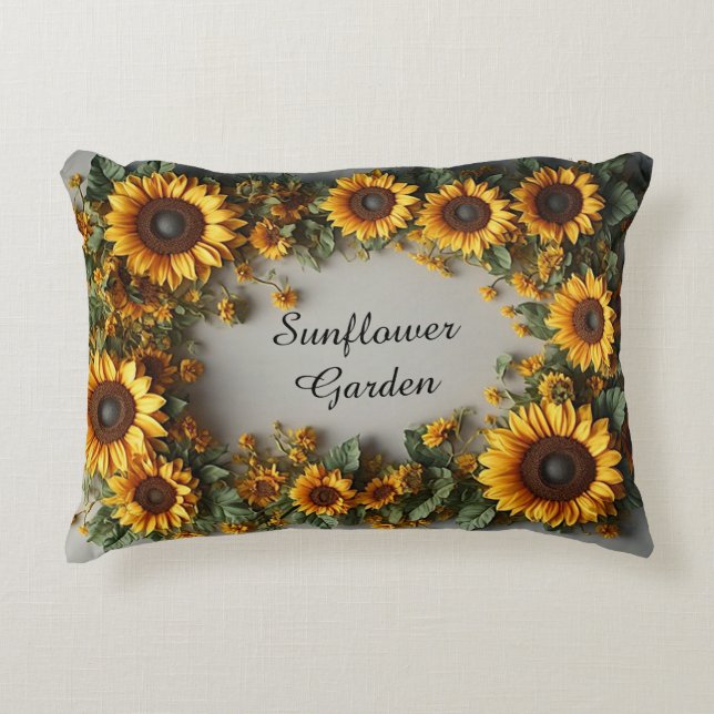 Almofada Decorativa Rustic Sunflower Floral Bouquet Design (Frente)