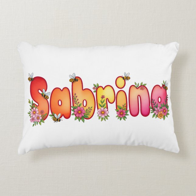 Almofada Decorativa Sabrina - Personalized Bee Pillow (Frente)