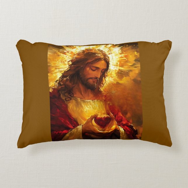 Almofada Decorativa Sacred Heart of Jesus  (Frente)