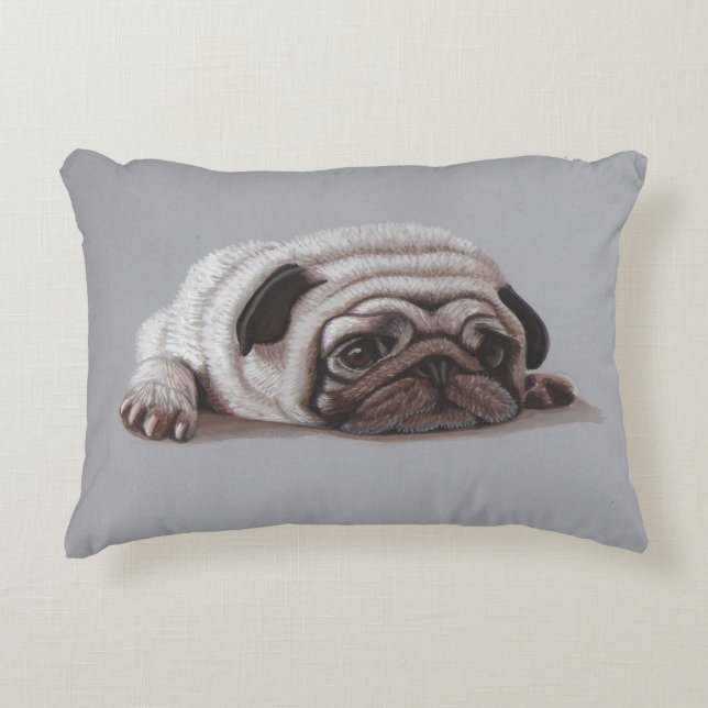 Almofada Decorativa Sad Pug (Frente)