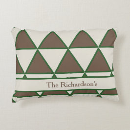 Almofada Decorativa Sage Verde Personalizado Taupe Triângulo Moderno C