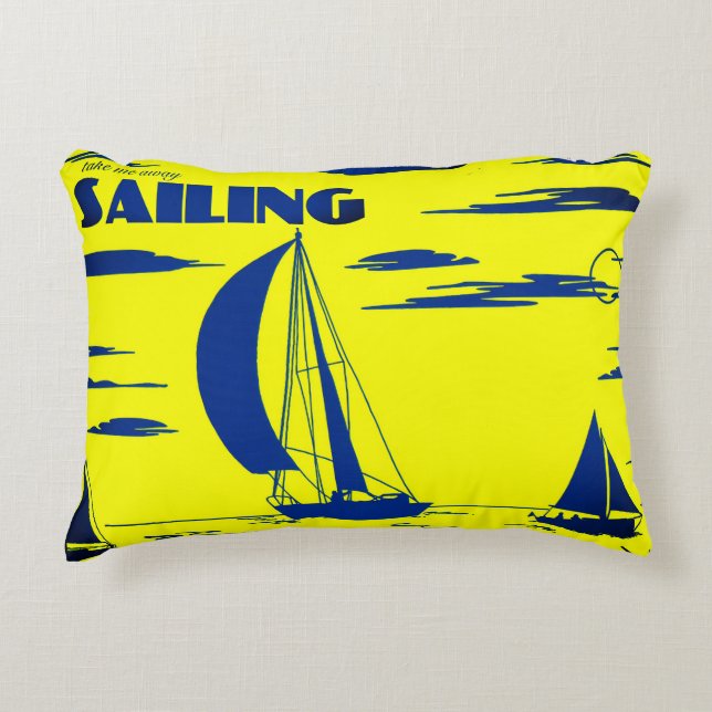Almofada Decorativa "Sailing" Ocean Art Pillow (Frente)
