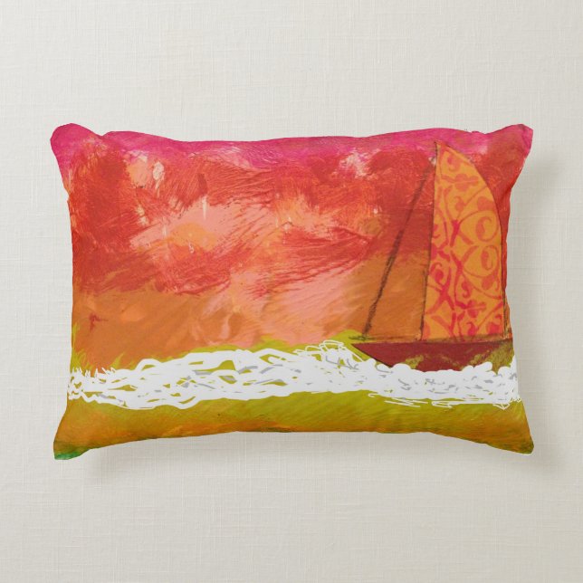 Almofada Decorativa Sailing Red Skies  (Frente)