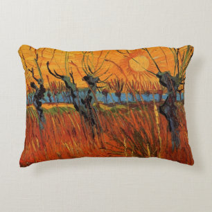 Almofada Decorativa Salgueiros ao Pôr-do-Sol por Vincent van Gogh