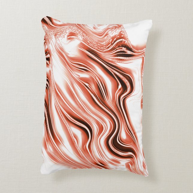 Almofada Decorativa Salmão brilhante para vestígios longos vermelhos e (Verso(Vertical))