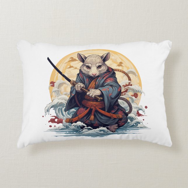 Almofada Decorativa Samurai Rat Throw Pillows (Frente)