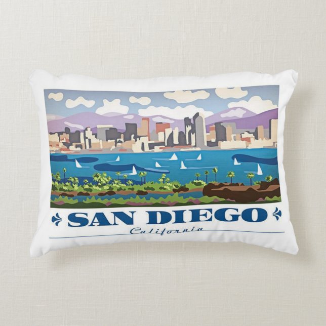 Almofada Decorativa San Diego Skyline (Frente)