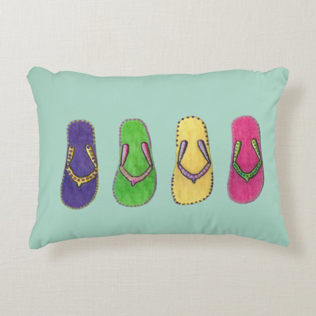 Almofada Decorativa Sandálias da praia (Frente)