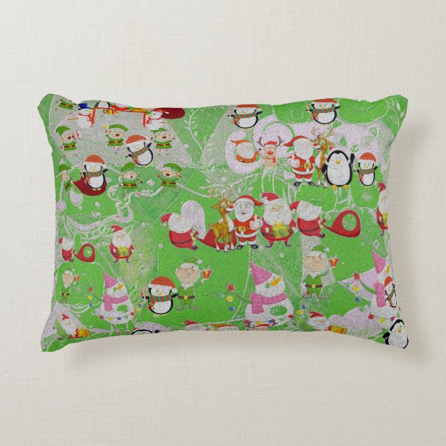 Almofada Decorativa Santa Magical Green New Year (Frente)