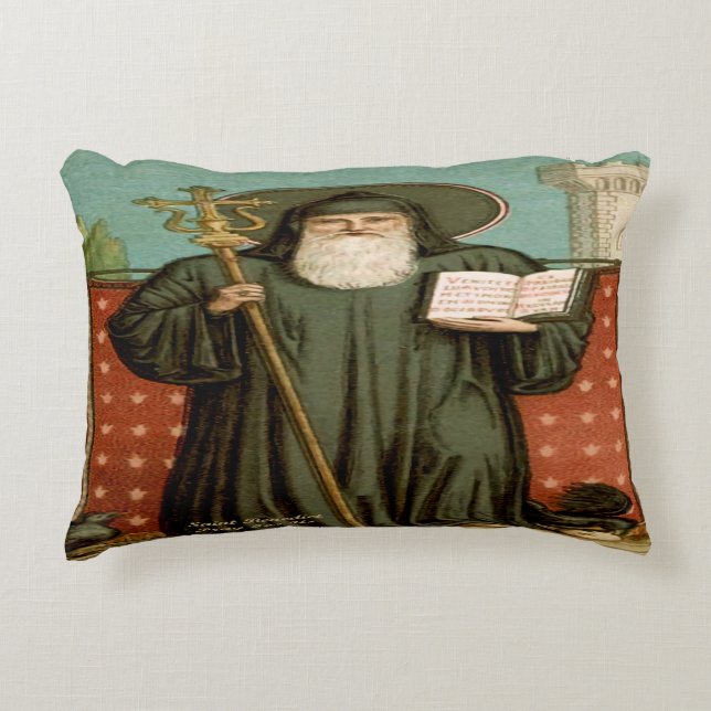 Almofada Decorativa Santo Benedito de Núrsia (Frente)