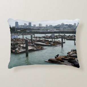 Almofada Decorativa São Francisco e Pier 39 Sea Lions City Skyline