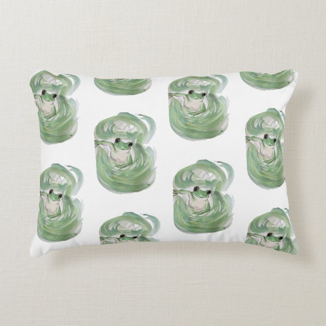 Almofada Decorativa Sapo Mágico Humor Aquarela (Frente)