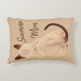 Almofada Decorativa Sasha Siamese Cat Mãe Gatinho Olhando Para Fora De