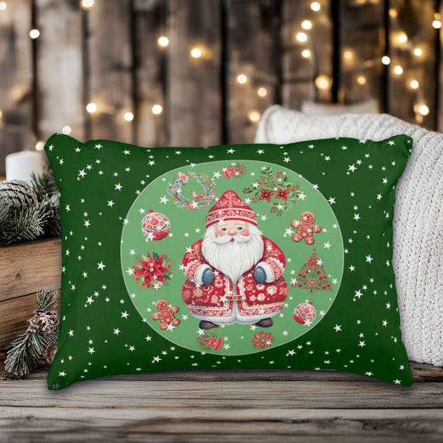 Almofada Decorativa Scandinávia Santa Claus Green (Criador carregado)