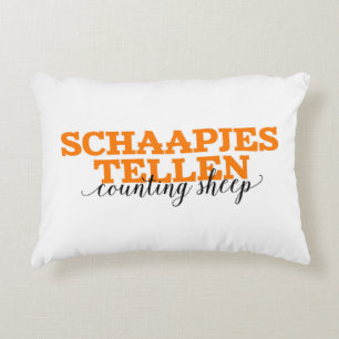 Almofada Decorativa Schaapjes Tellen/contagem de palavras do Dutch dos