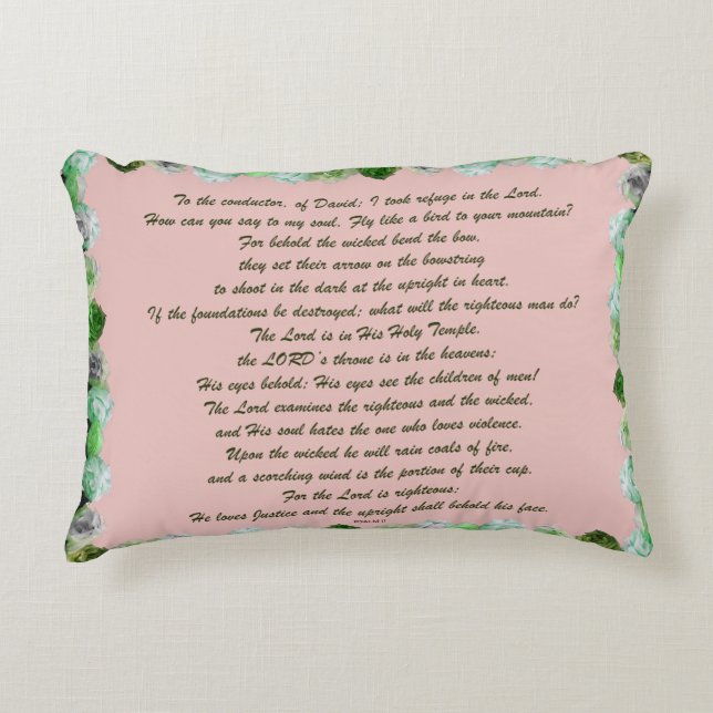 Almofada Decorativa Scripture, Psalm 11, Bible Verse, (Frente)