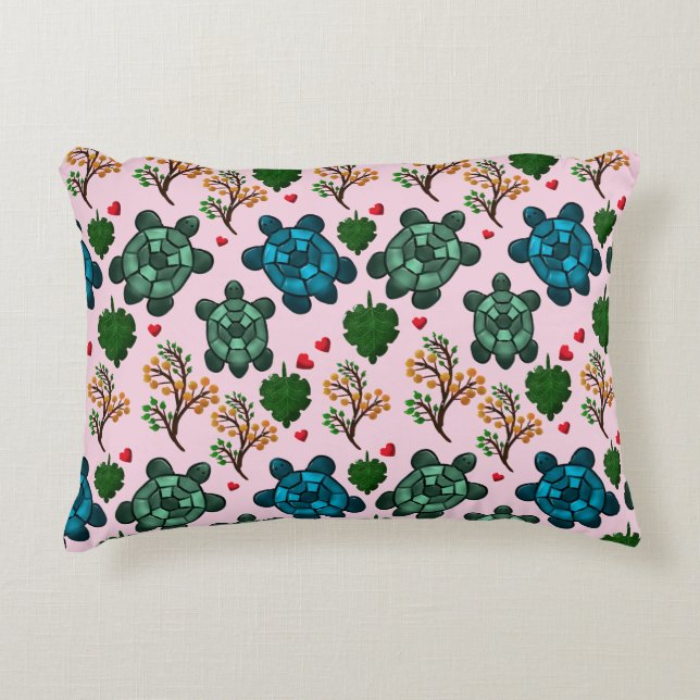 Almofada Decorativa Sea Turtle Lover Gift, Cute Turtle Pattern, Marine (Frente)