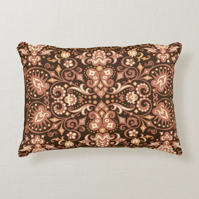 Almofada Decorativa Seamless Arabesque Floral Pattern. Art Deco Style  (Frente)