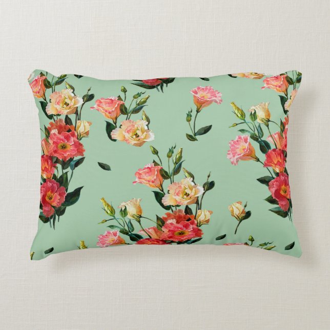 Almofada Decorativa Seamless floral pattern in victorian style. Bouque (Frente)
