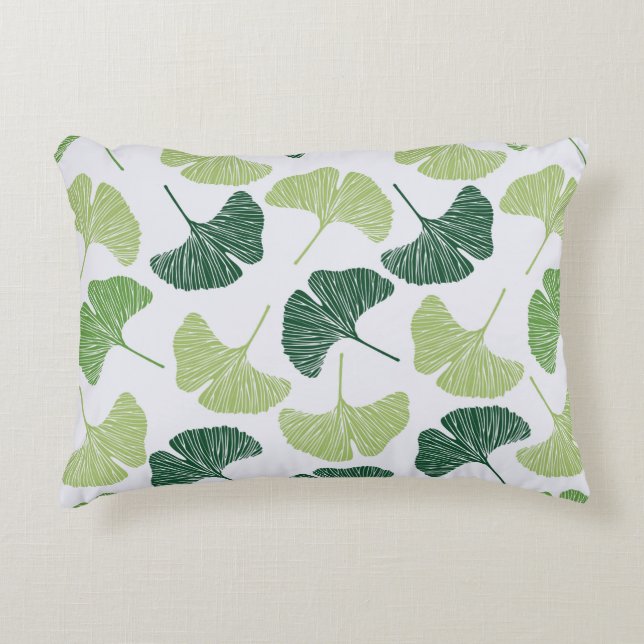 Almofada Decorativa Seamless pattern Green ginkgo biloba  (Frente)