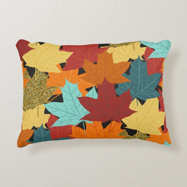 Almofada Decorativa Seamless pattern with fall maple leaves. illustrat (Frente)