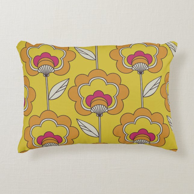 Almofada Decorativa seamless retro floral pattern (Frente)