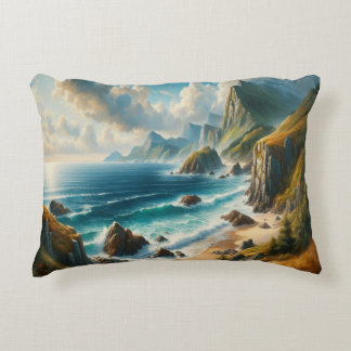 Almofada Decorativa Seascape Paintings Sea Beach com precipício