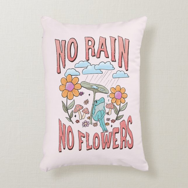 Almofada Decorativa Sem Chuva, Sem Flores | Floral Inspiracional (Frente(Vertical))