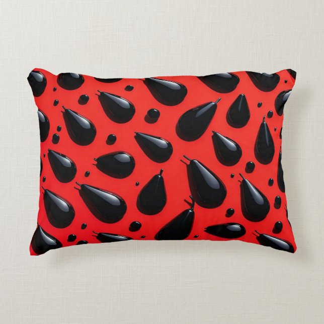 Almofada Decorativa Sementes Modernas de Melancia 🍉Acento Mínimo de V (Frente)