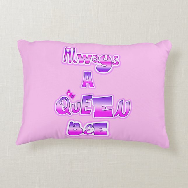Almofada Decorativa Sempre rainha abelha rosa (Verso)