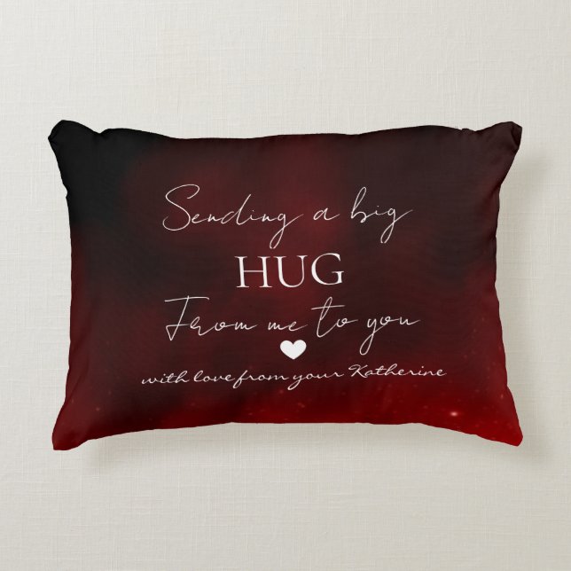 Almofada Decorativa Sending a Big Hug – Personalized Love Message (Frente)