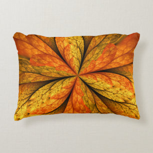 Almofada Decorativa Sensação de outono, Flor Fractal Moderno Abstrat