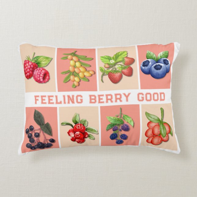 Almofada Decorativa SENTIR BERRY BOM Morango Personalizável (Frente)