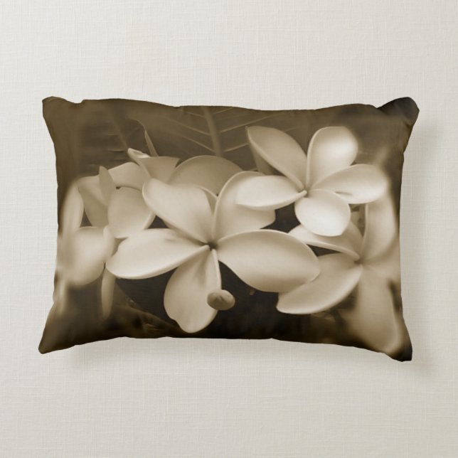 Almofada Decorativa Sepia do Plumeria (Verso)
