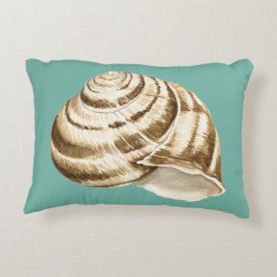 Almofada Decorativa Sepia Striped Shell on Teal